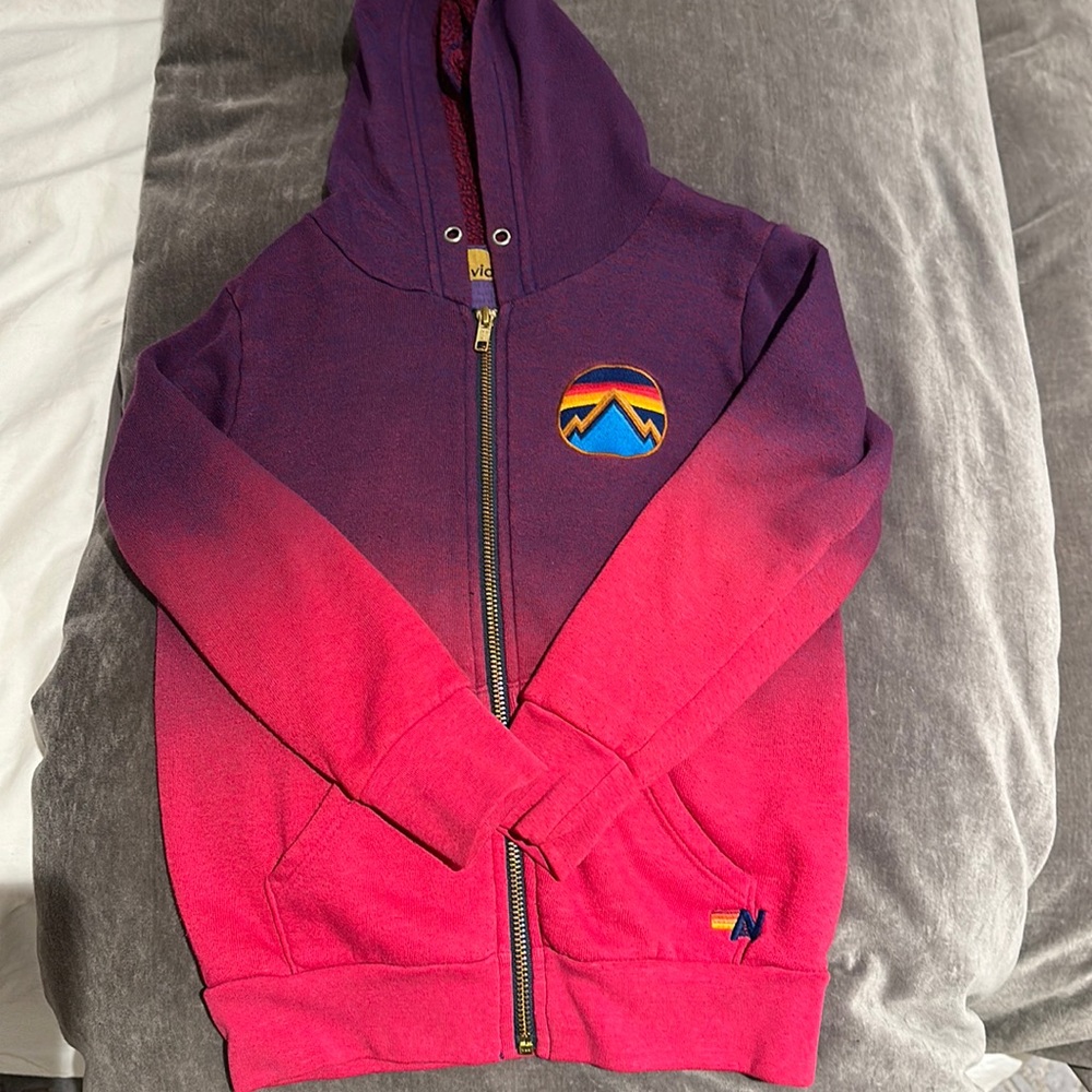 Aviator Nation kids ombré dip dye hoodie size 6